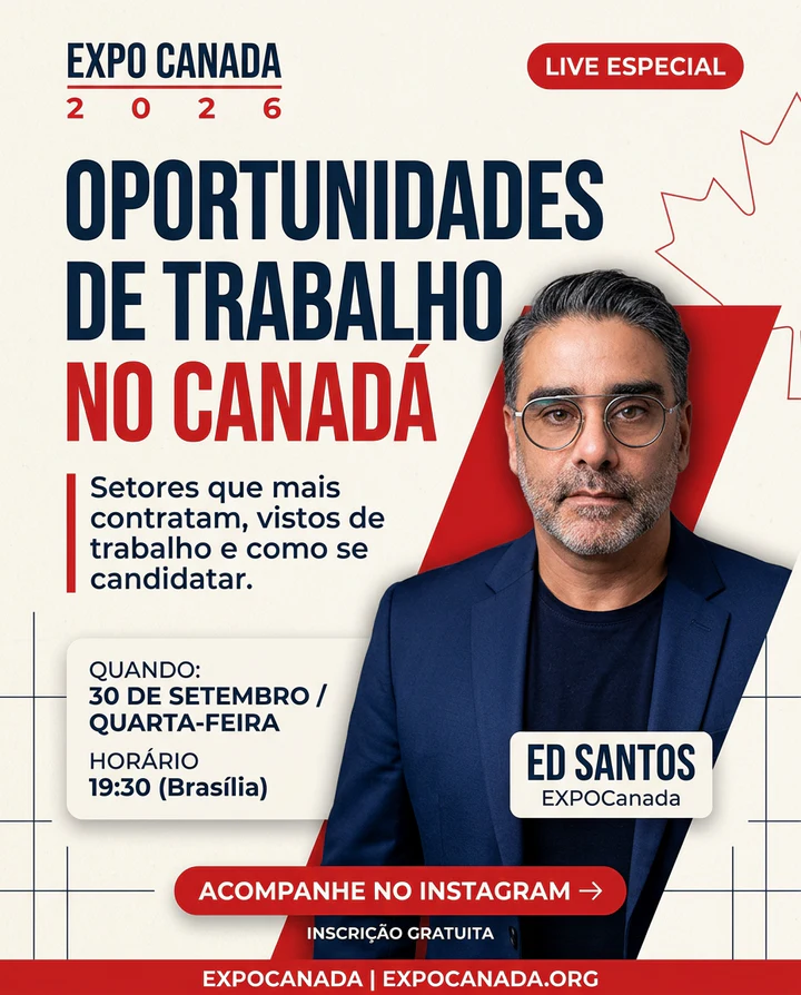 Live especial sobre oportunidades de trabalho no Canadá